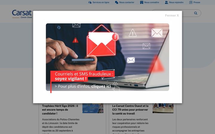 Screenshot of carsat-centreouest.fr