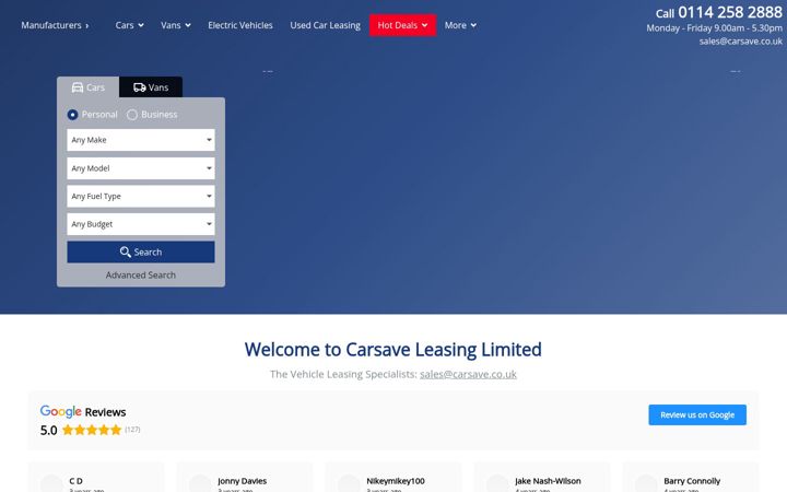 Ekrano kopija carsave.co.uk