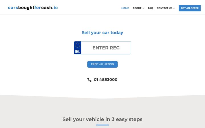 Screenshot of carsboughtforcash.ie