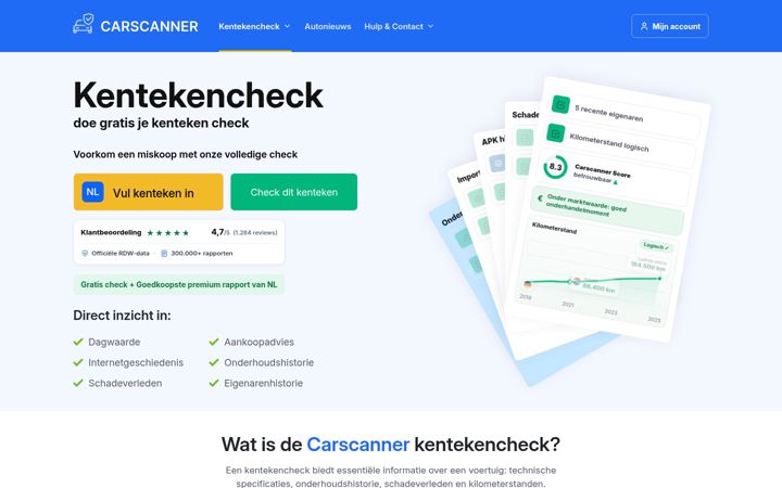 Screenshot of carscanner.nl