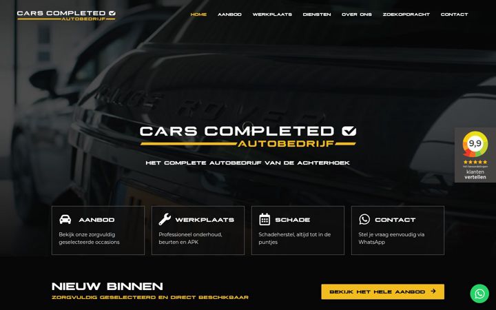 Screenshot of carscompleted.nl
