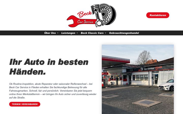 Posnetek zaslona carservicebeck.de