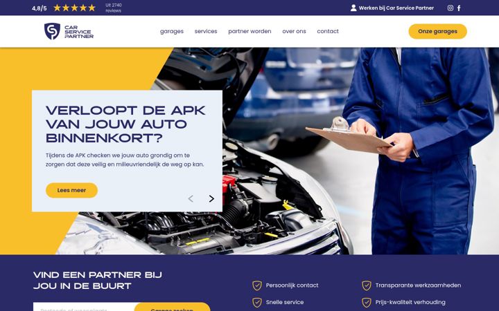 Zrzut ekranu carservicepartner.nl
