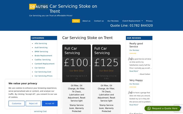 Screenshot of carservicingstokeontrent24.co.uk