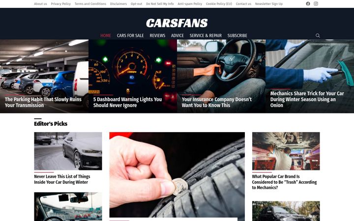 Screenshot of carsfans.net