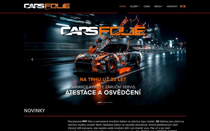 Screenshot of carsfolie.cz