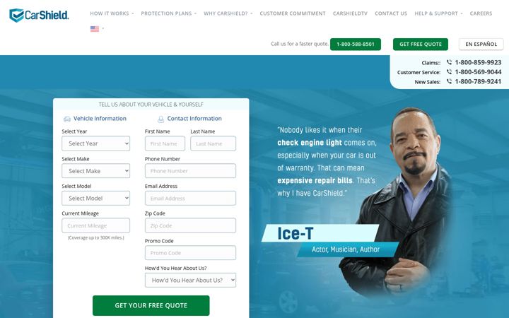 Screenshot of carshield.com