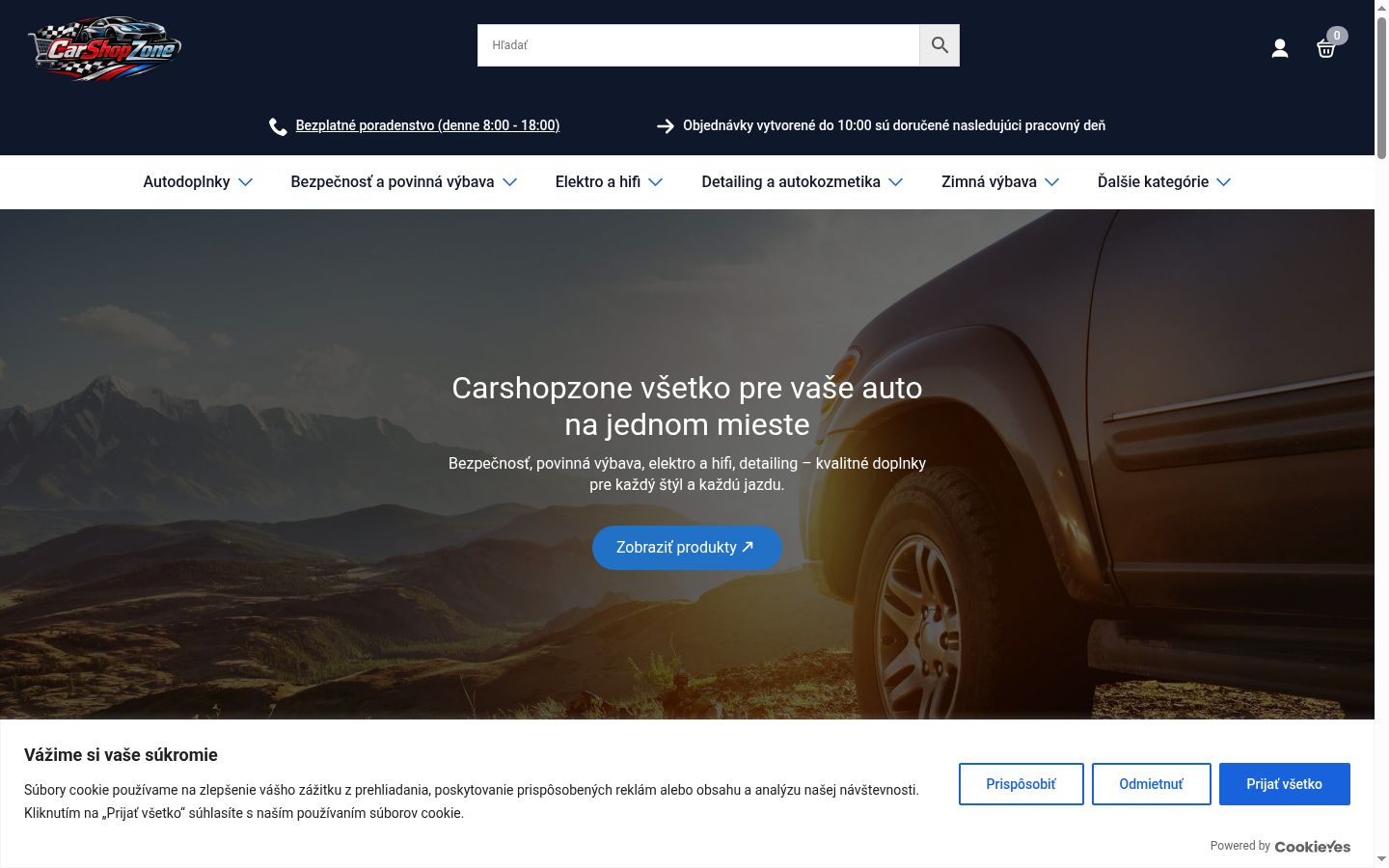 Screenshot of the consent banner shown before any interaction