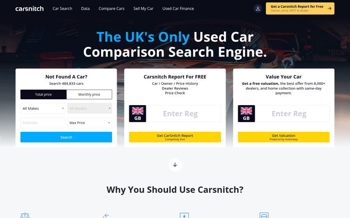 Captură de ecran a carsnitch.co.uk