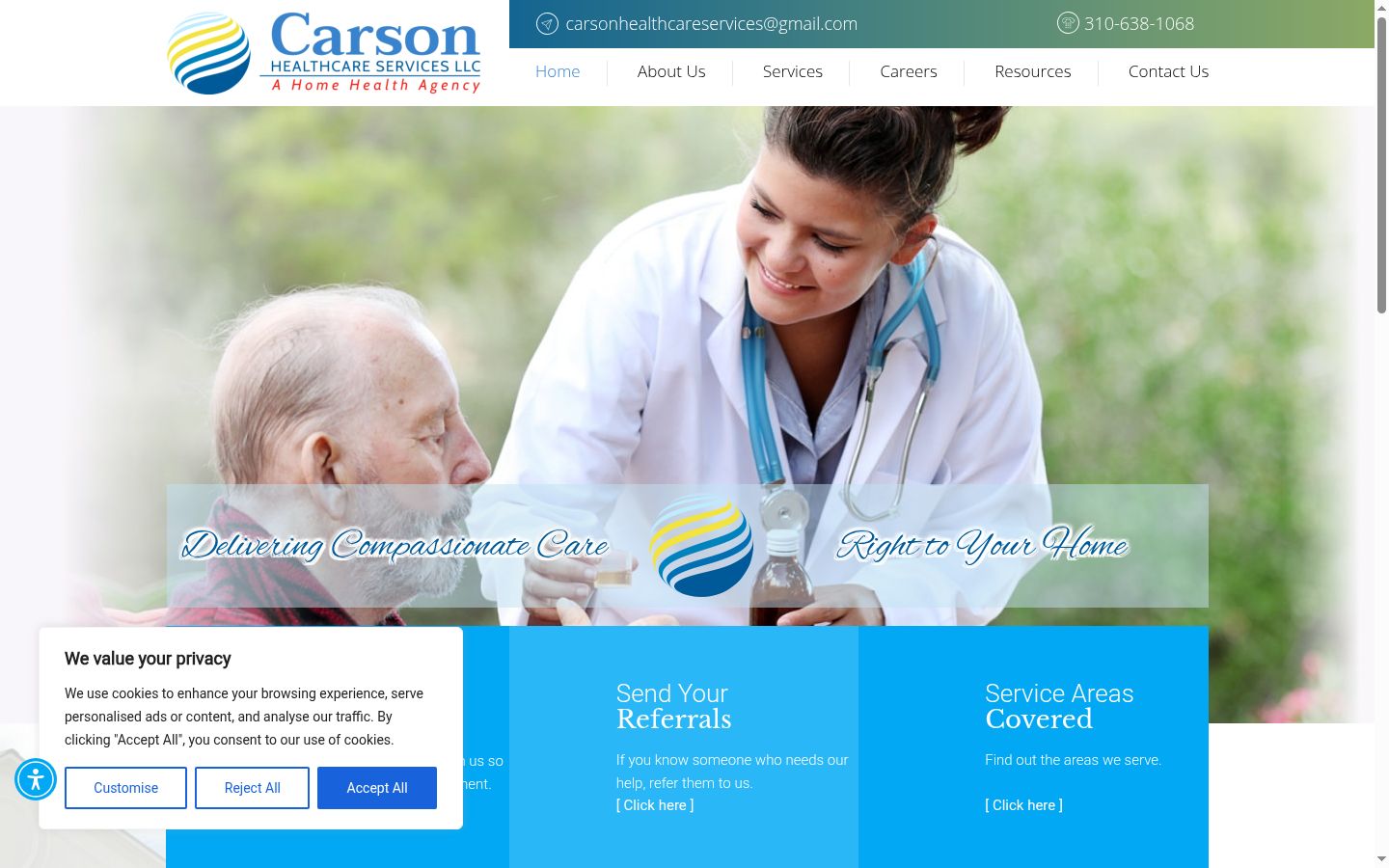 Screenshot of the consent banner shown before any interaction