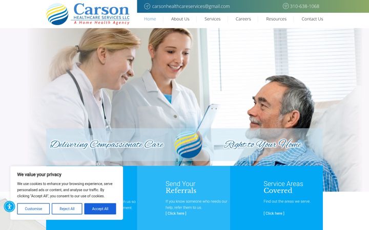 Screenshot of carsonhealthcareservices.com