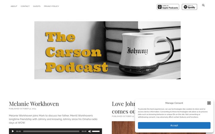 Screenshot of carsonpodcast.com