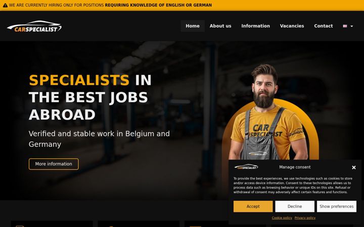 Screenshot of carspecialist.be