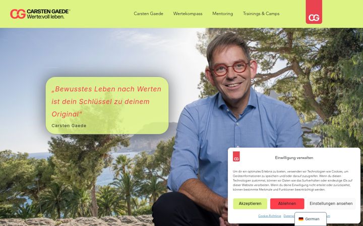 Screenshot of carstengaede.com
