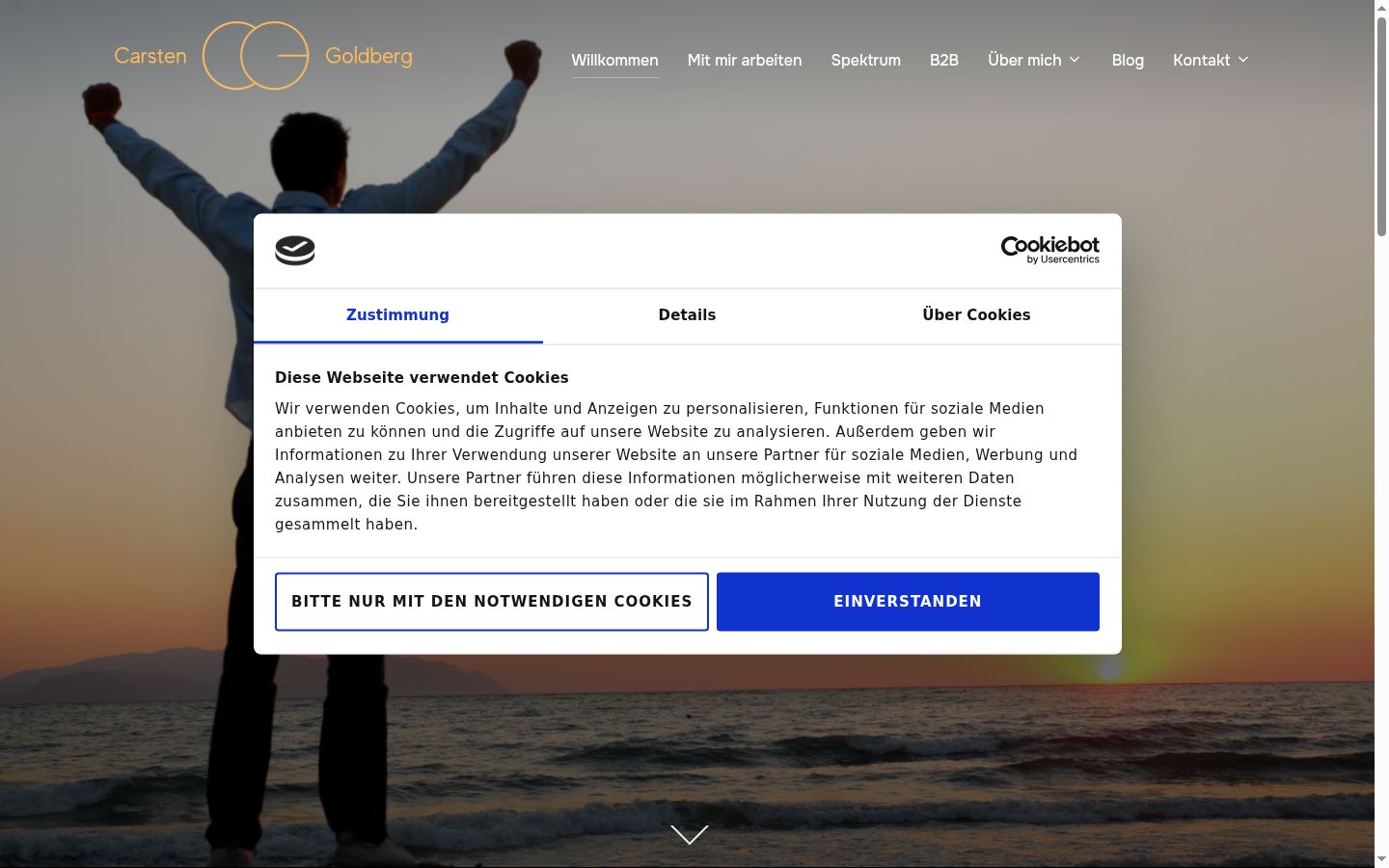 Screenshot tal-banner tal-kunsens muri qabel kwalunkwe interazzjoni