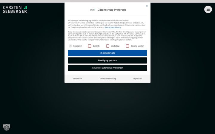 Screenshot of carstenseeberger.com