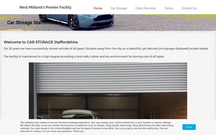 Screenshot of carstoragestaffordshire.co.uk