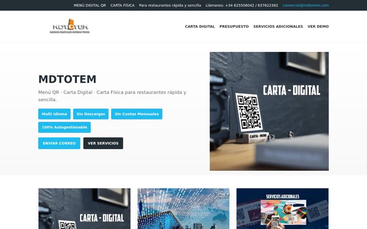 Screenshot of carta-menu-qr-restaurante.com