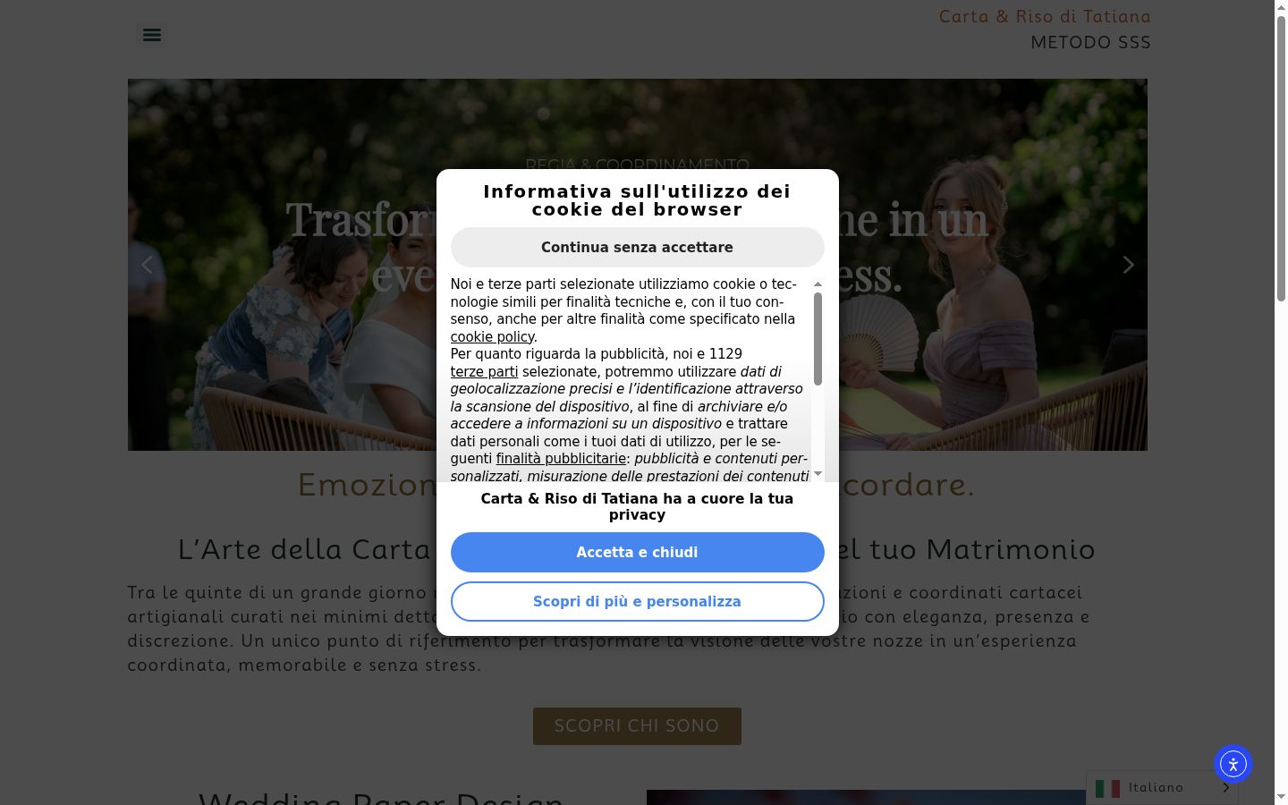 Screenshot of the consent banner shown before any interaction