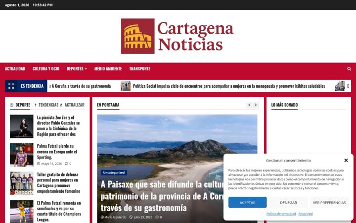 Ekrānuzņēmums no cartagenanoticias.es