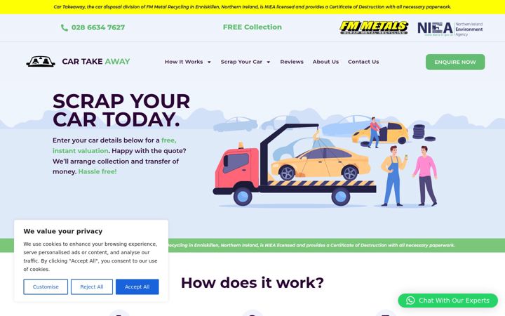 Screenshot of cartakeaway.com