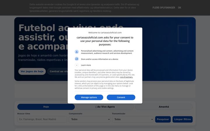 Screenshot of cartaoazuloficial.com