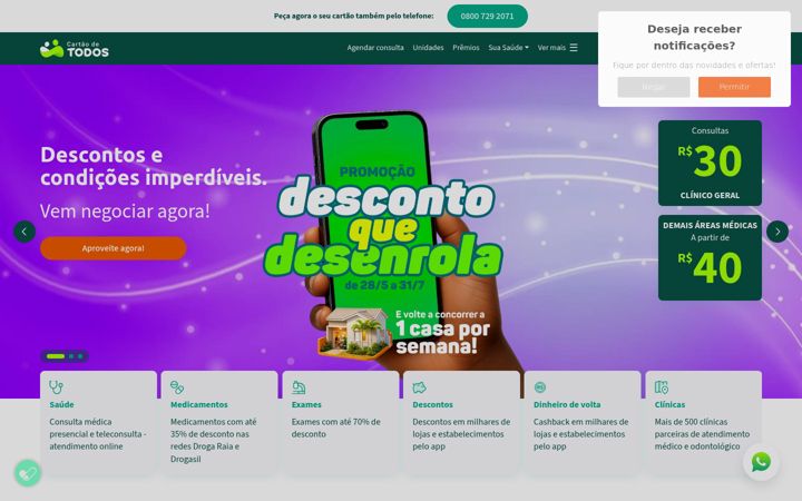 Screenshot of cartaodetodos.com.br