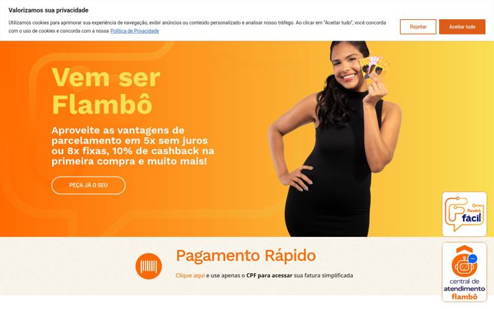 Screenshot of cartaoflambo.com.br
