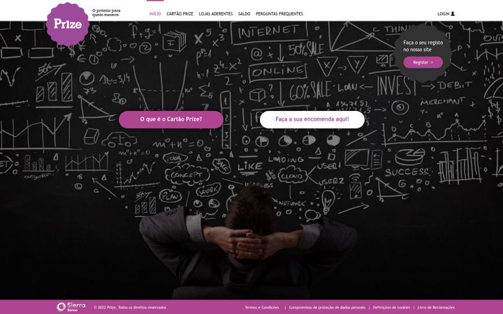 Captura de pantalla de cartaopresenteprize.pt