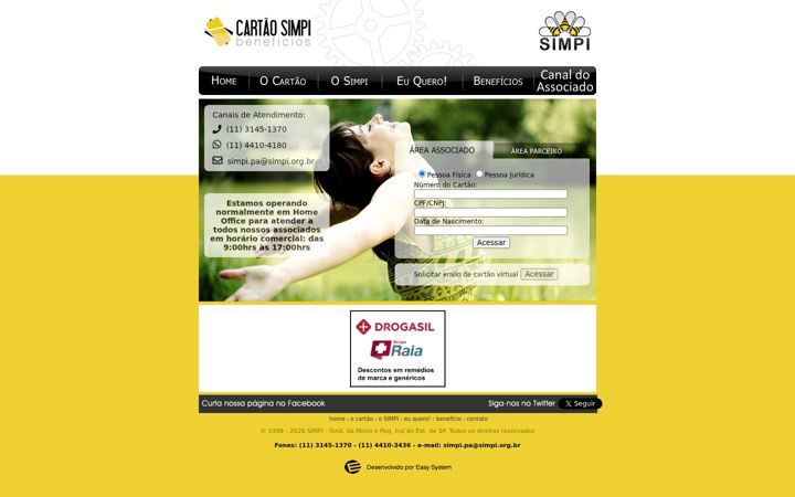 Screenshot of cartaosimpi.org.br