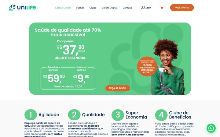 Skärmbild av cartaounilife.com.br