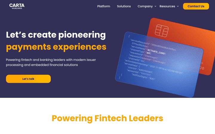 Screenshot of cartaworldwide.com