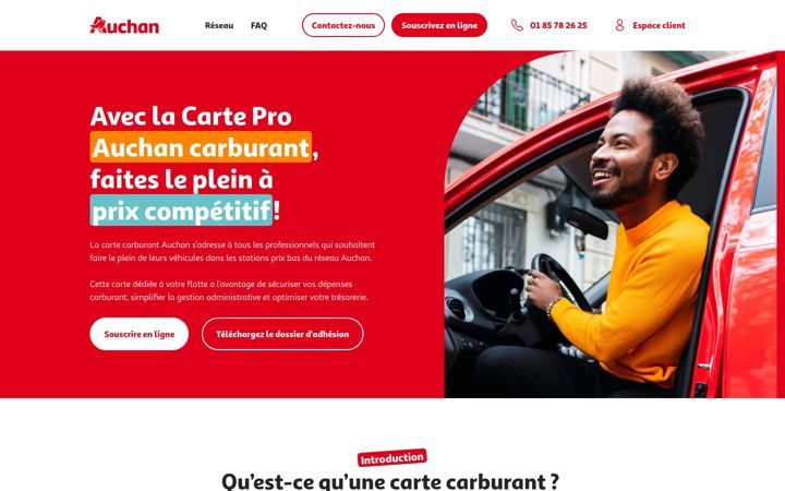 Screenshot of carte-carburant-auchan.fr