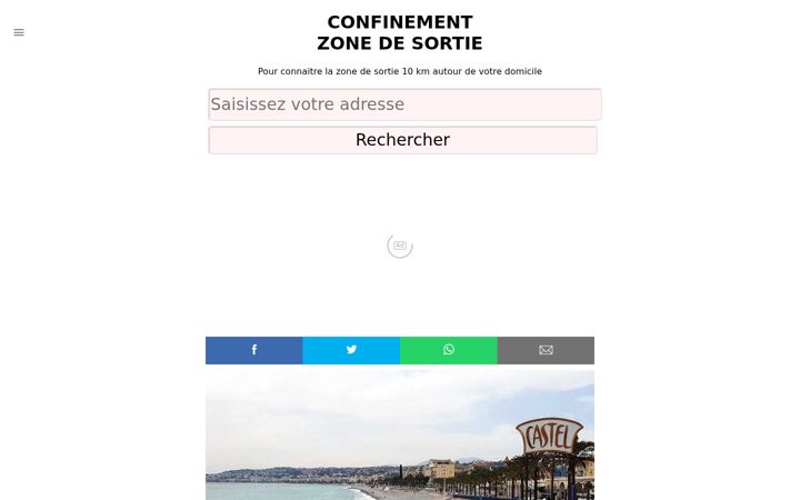 Екранна снимка на carte-sortie-confinement.fr