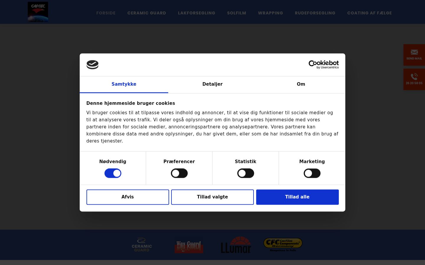 Screenshot del banner di consenso mostrato prima di qualsiasi interazione