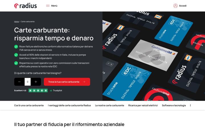 Captură de ecran a cartecarburanti.it