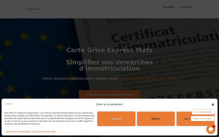 Screenshot of cartegrisemetz.fr