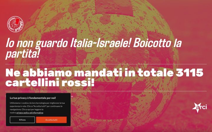 Screenshot of cartellinorossoisraele.it
