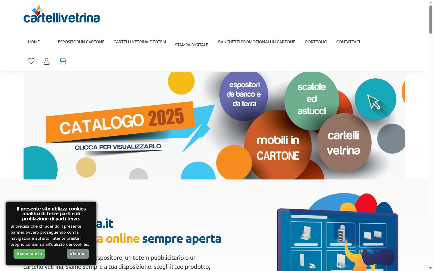 Screenshot del banner di consenso mostrato prima di qualsiasi interazione