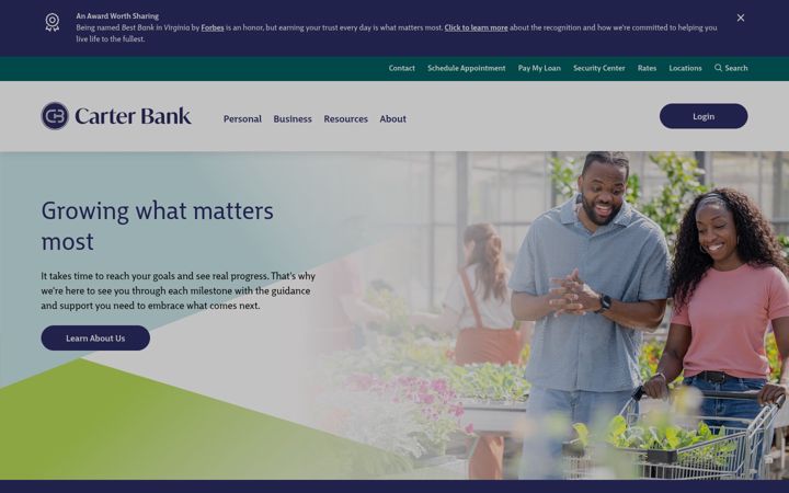 Screenshot of carterbank.com