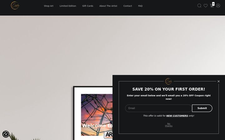 Screenshot of carterfinearts.com