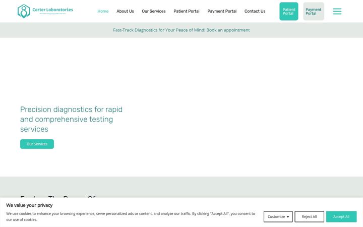 Screenshot of carterlaboratories.com
