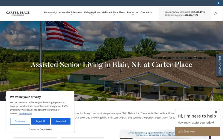 Screenshot of carterplaceseniorliving.com