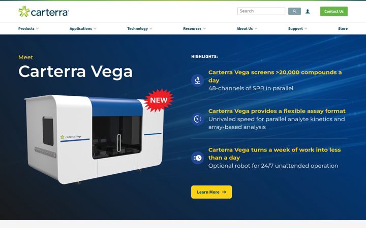 Screenshot of carterra-bio.com