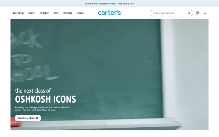 Screenshot of carters.com