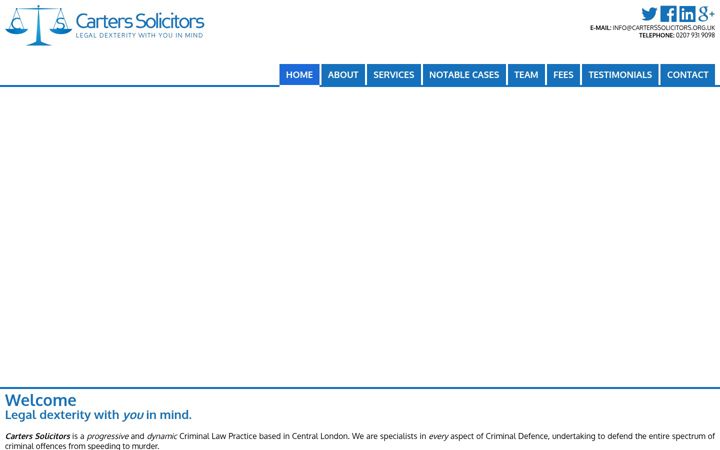 Screenshot of carterssolicitors.org.uk