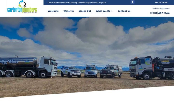 Screenshot of cartertonplumbers.co.nz