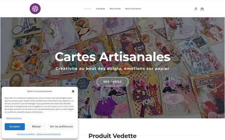 Zrzut ekranu cartes-artisanales-daniela.fr