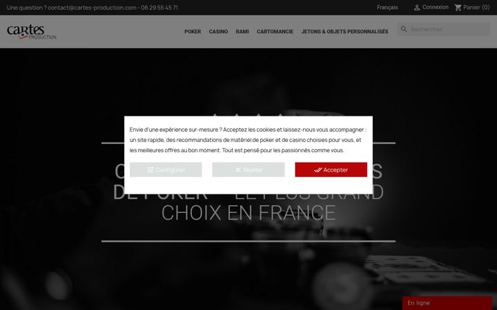 Screenshot of cartes-production.com