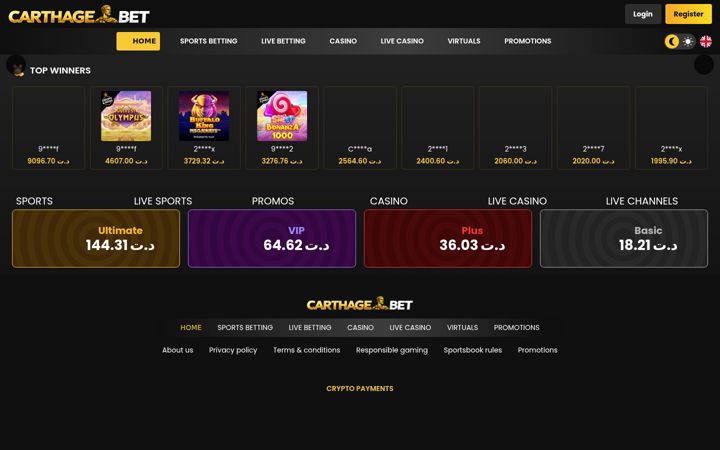Screenshot of carthagebet.com